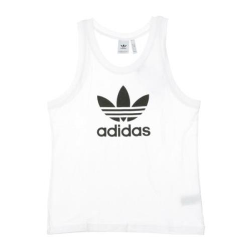 Witte Tanktop met Trefoil Logo Adidas , White , Heren