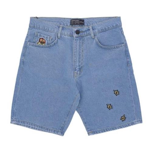 Baseball Denim Shorts Blauw Propaganda , Blue , Heren