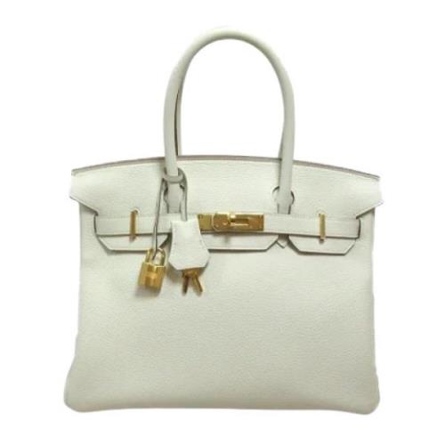 Pre-owned Leather handbags Hermès Vintage , White , Dames