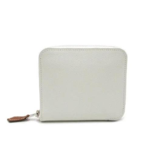 Pre-owned Leather wallets Hermès Vintage , White , Dames