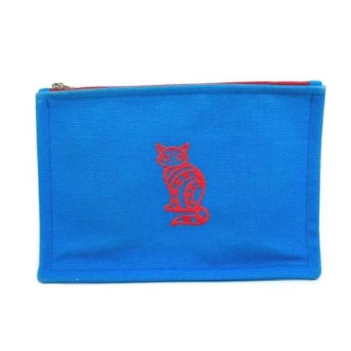 Pre-owned Fabric pouches Hermès Vintage , Blue , Dames