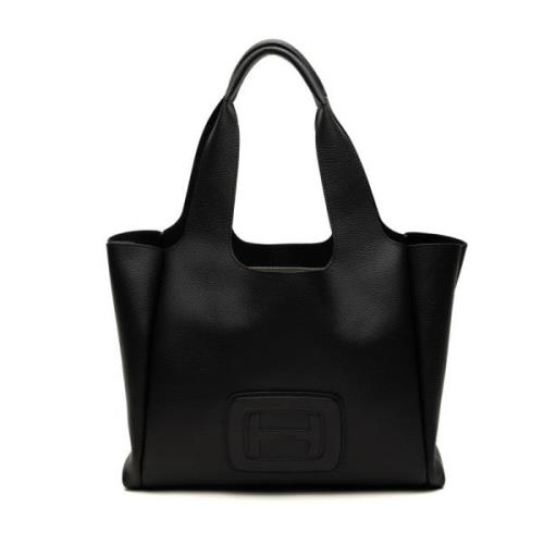 Zwarte Shopping Media Tas Hogan , Black , Dames