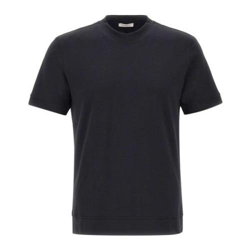 Zwarte Katoenen T-shirt met Ronde Hals Paolo Pecora , Black , Heren