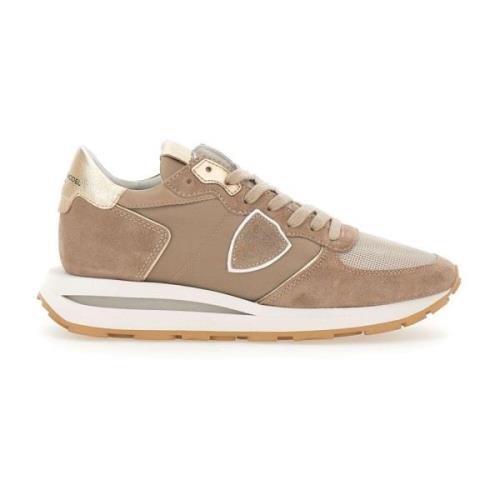 Beige Sneakers Parijse Stijl Philippe Model , Beige , Dames