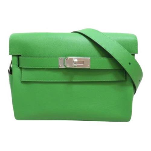 Pre-owned Leather shoulder-bags Hermès Vintage , Green , Dames