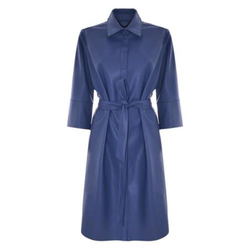 Elegante Midi Jurk met Riem Kocca , Blue , Dames