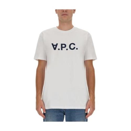 Logo Ketting T-Shirt A.p.c. , White , Heren