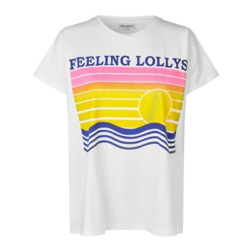 Grafische Print T-shirt Wit Lollys Laundry , White , Dames