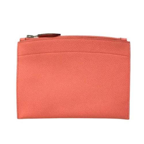 Pre-owned Leather pouches Hermès Vintage , Pink , Dames