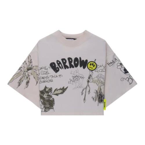 t-shirt cropped print schets Barrow , White , Unisex