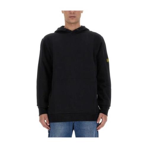 Logo Oversized Katoenen Sweatshirt Barbour , Black , Heren