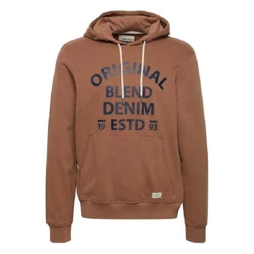 Hoodie Blend , Brown , Heren