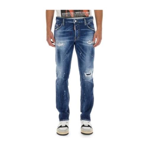 Patentleren effect Regular Fit Jeans Dsquared2 , Blue , Heren