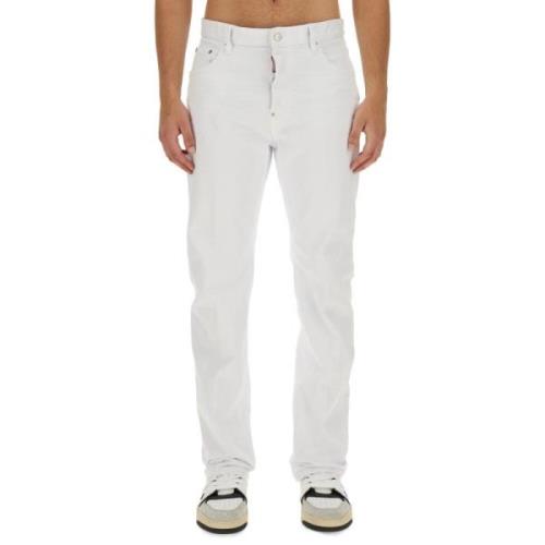 Denim Regular Fit Jeans Made in Italy Dsquared2 , White , Heren