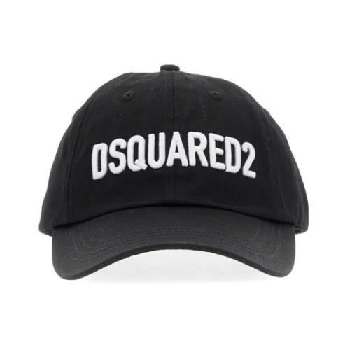 Logo Katoenen Baseballpet Dsquared2 , Black , Heren