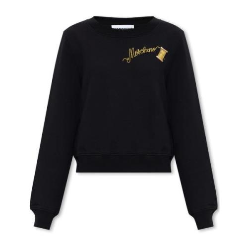 Sweatshirt met logo Moschino , Black , Dames