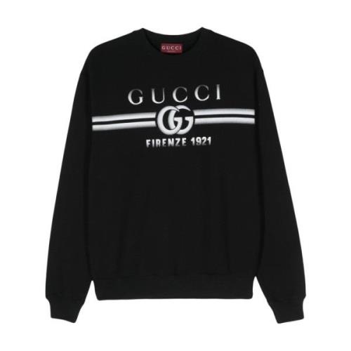 Zwarte trui met logoprint Gucci , Black , Heren