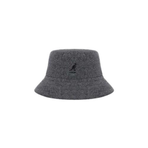 Grijs Wollen Sjaal met Geborduurd Logo Kangol , Gray , Heren