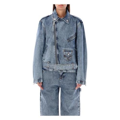 Kristal Vrede Denim Jack Moschino , Blue , Dames