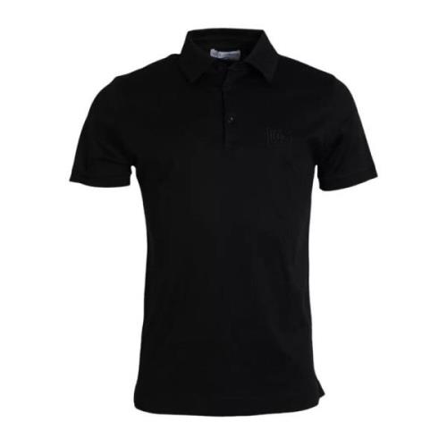 Zwart Logo Polo T-shirt Katoen Dolce & Gabbana , Black , Heren