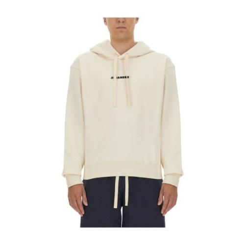 Logo Sweatshirt Regular Fit Jil Sander , Beige , Heren