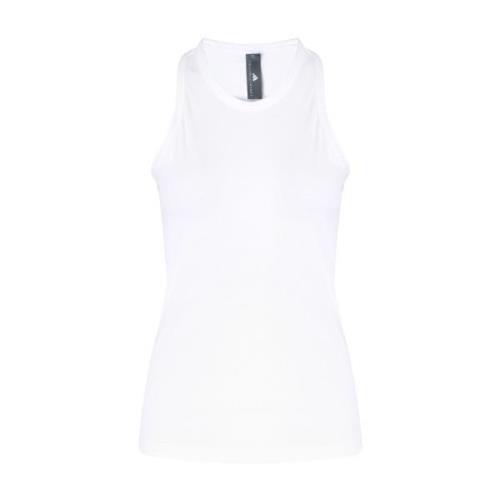 Witte Rib Tank Top Adidas by Stella McCartney , White , Dames