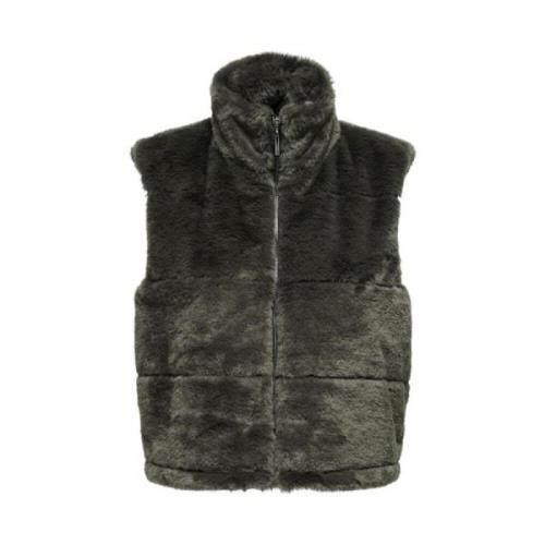 Imitatiebont Gilet Thunderstorm Groen Only , Green , Dames