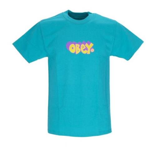 Klassieke Teal Heren T-shirt Obey , Green , Heren