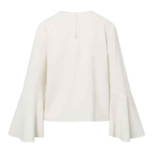 Creme Trompetmouw Blouse Windsor , White , Dames