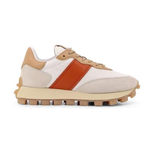 Nylon Suede Veterschoenen Rubberen Zool Tod's , White , Dames