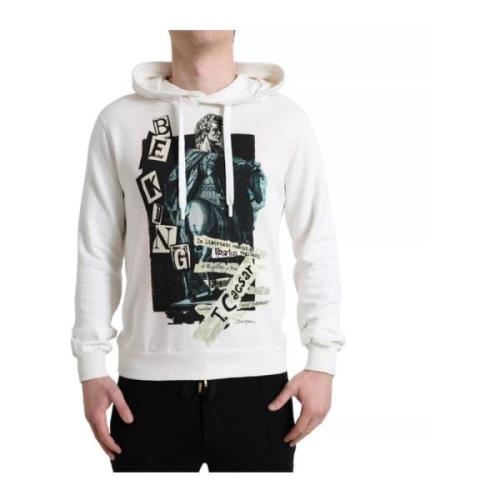 Witte Katoenen Hoodie Dolce & Gabbana , White , Heren