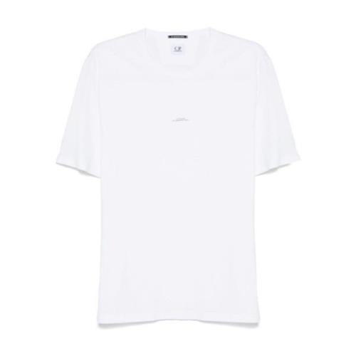 Wit Jersey Logo Print T-shirt C.p. Company , White , Heren