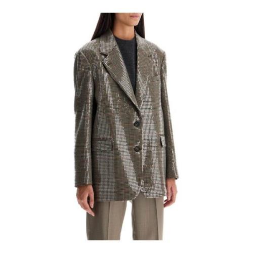 Paillet Pied-de-poule Journey Line Blazer Golden Goose , Beige , Dames