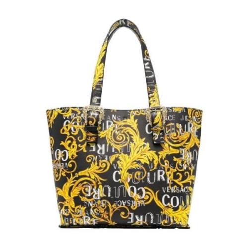 Zwarte Barok Schoudertas met Afneembare Pouch Versace Jeans Couture , ...