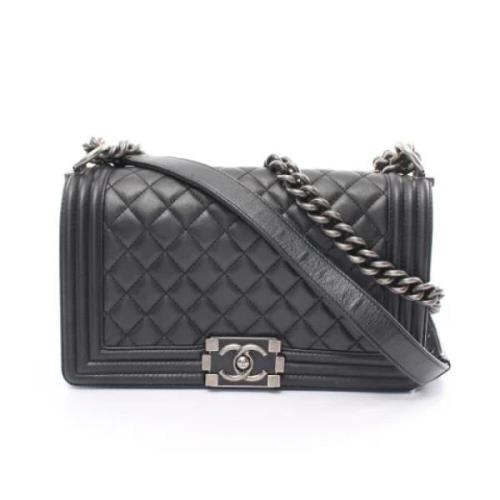 Pre-owned Leather shoulder-bags Chanel Vintage , Black , Dames