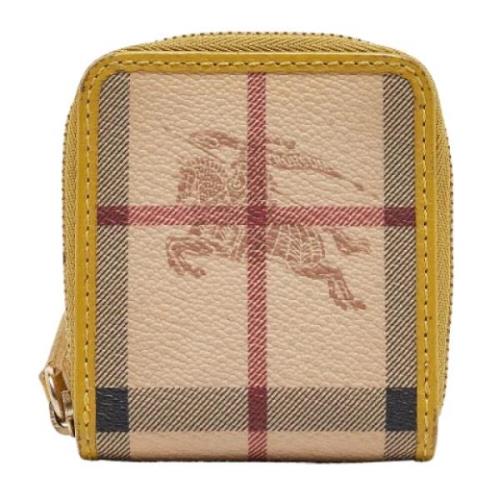 Pre-owned Leather wallets Burberry Vintage , Beige , Dames