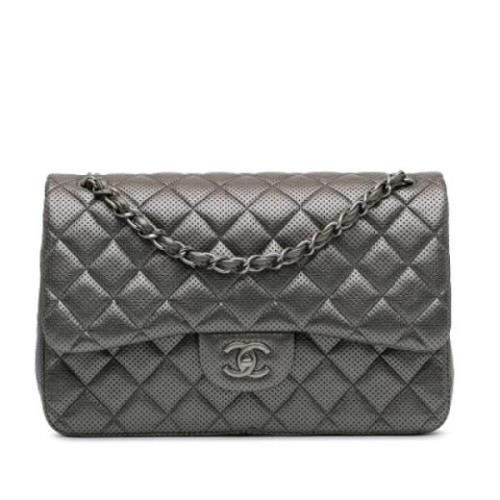 Pre-owned Leather chanel-bags Chanel Vintage , Gray , Dames