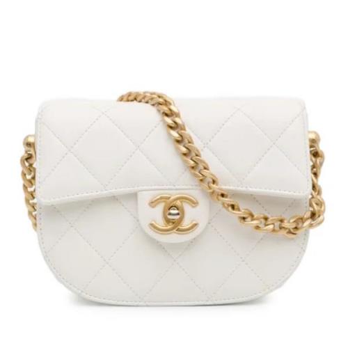 Pre-owned Leather crossbody-bags Chanel Vintage , White , Dames