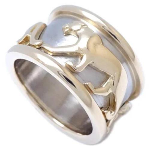 Pre-owned Yellow Gold rings Cartier Vintage , White , Dames