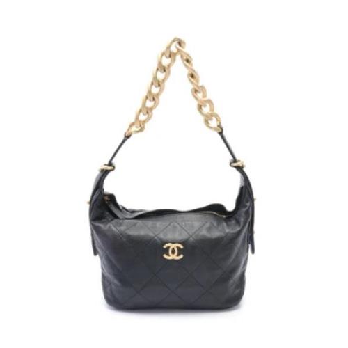 Pre-owned Leather shoulder-bags Chanel Vintage , Black , Dames