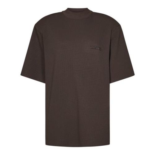 Bruine Oversized T-shirt met Logo Borduurwerk The Attico , Brown , Dam...