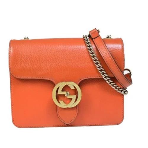 Pre-owned Leather gucci-bags Gucci Vintage , Orange , Dames