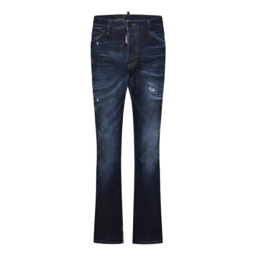 Slim Fit Blauwe Denim Jeans Dsquared2 , Blue , Heren