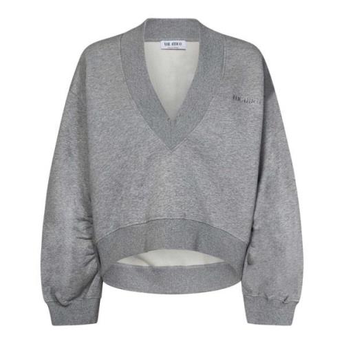 Grijze Sweater Verhoog Stijl Geborsteld Katoen The Attico , Gray , Dam...