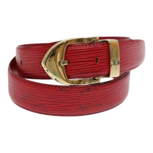 Pre-owned Leather belts Louis Vuitton Vintage , Red , Dames