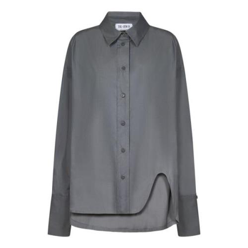 Luxe Grijze Katoenen Poplin Diana Shirt The Attico , Gray , Dames