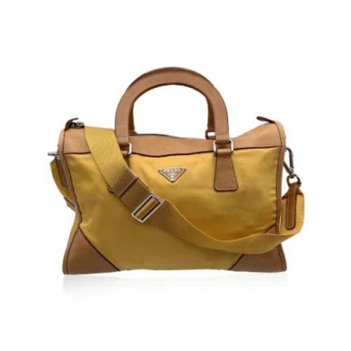 Pre-owned Canvas handbags Prada Vintage , Yellow , Dames