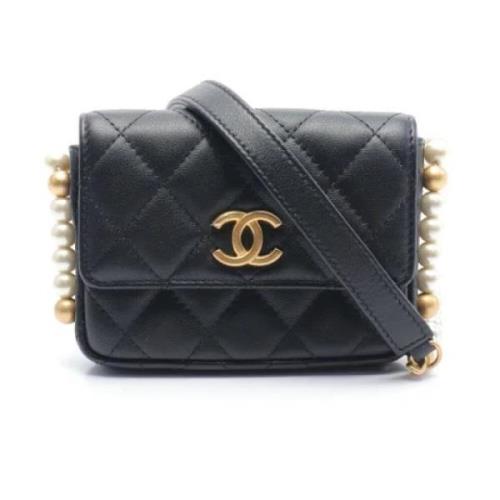 Pre-owned Leather shoulder-bags Chanel Vintage , Black , Dames