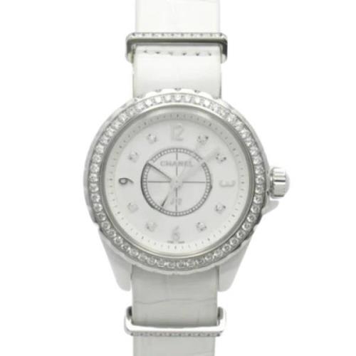 Pre-owned Leather watches Chanel Vintage , White , Dames