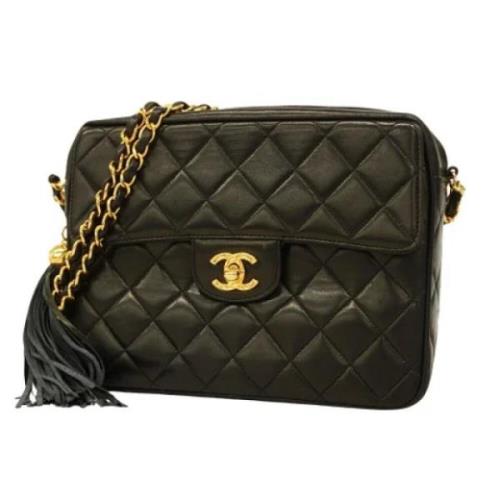 Pre-owned Leather chanel-bags Chanel Vintage , Black , Dames